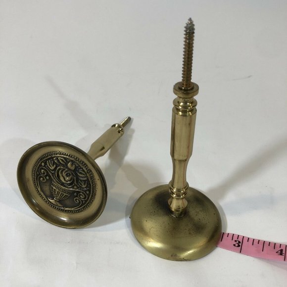 2 - Henlo Decorator Brass Curtain Holdbacks Floral Bouquet - Picture 10 of 11